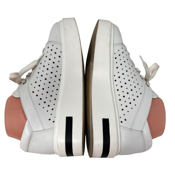 Linea Paolo Kendra White Perforated Leather Square Toe Platform Sneaker Size 7.5 - Picture 5 of 10